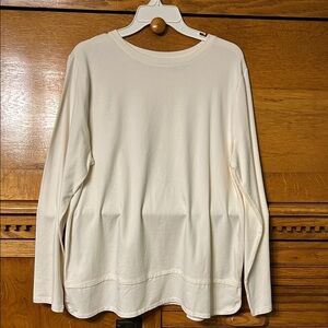 Isaac Mizrahi Live Long Sleeve Tunic Shirt Relaxed Crew Neck Minimalist Classic